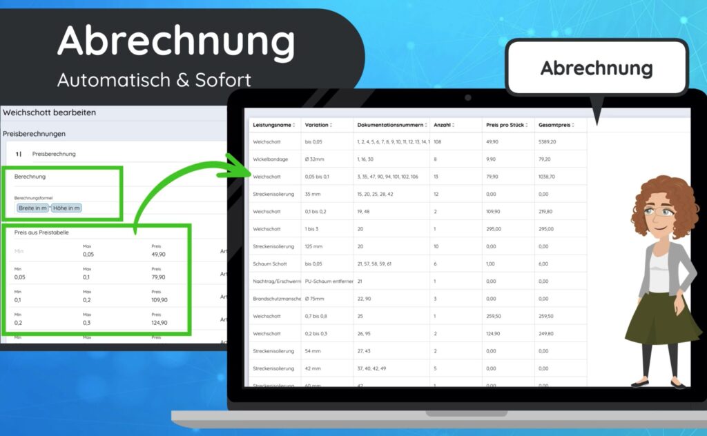 DokuPit Abrechnung über Formeln
